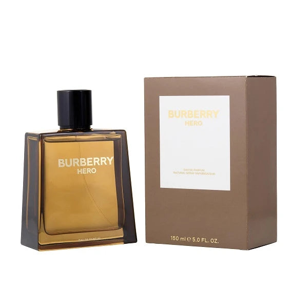 Burberry Hero perfume bottle and packaging on a white background