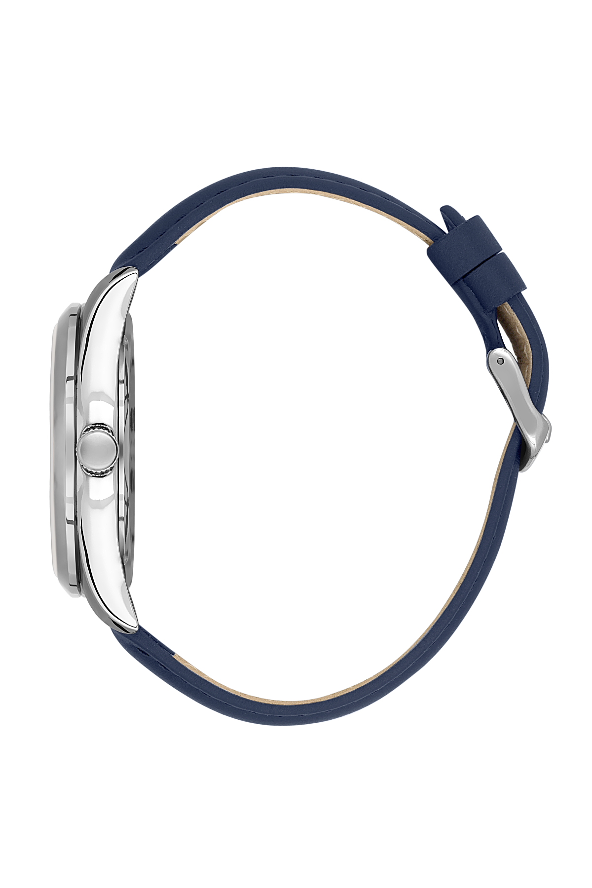 Watch with a blue strap on a white background