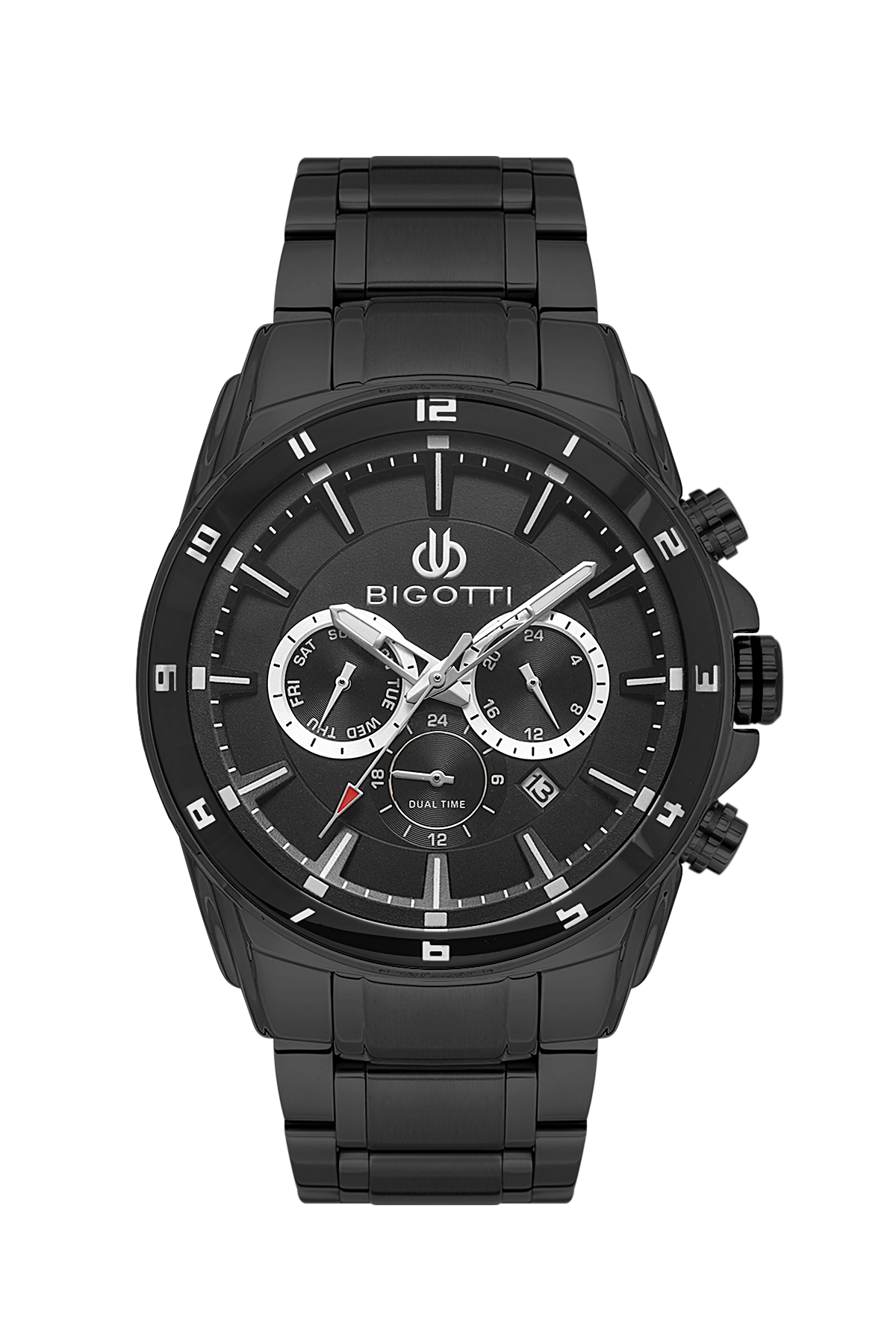 Black Bigotti watch on a white background