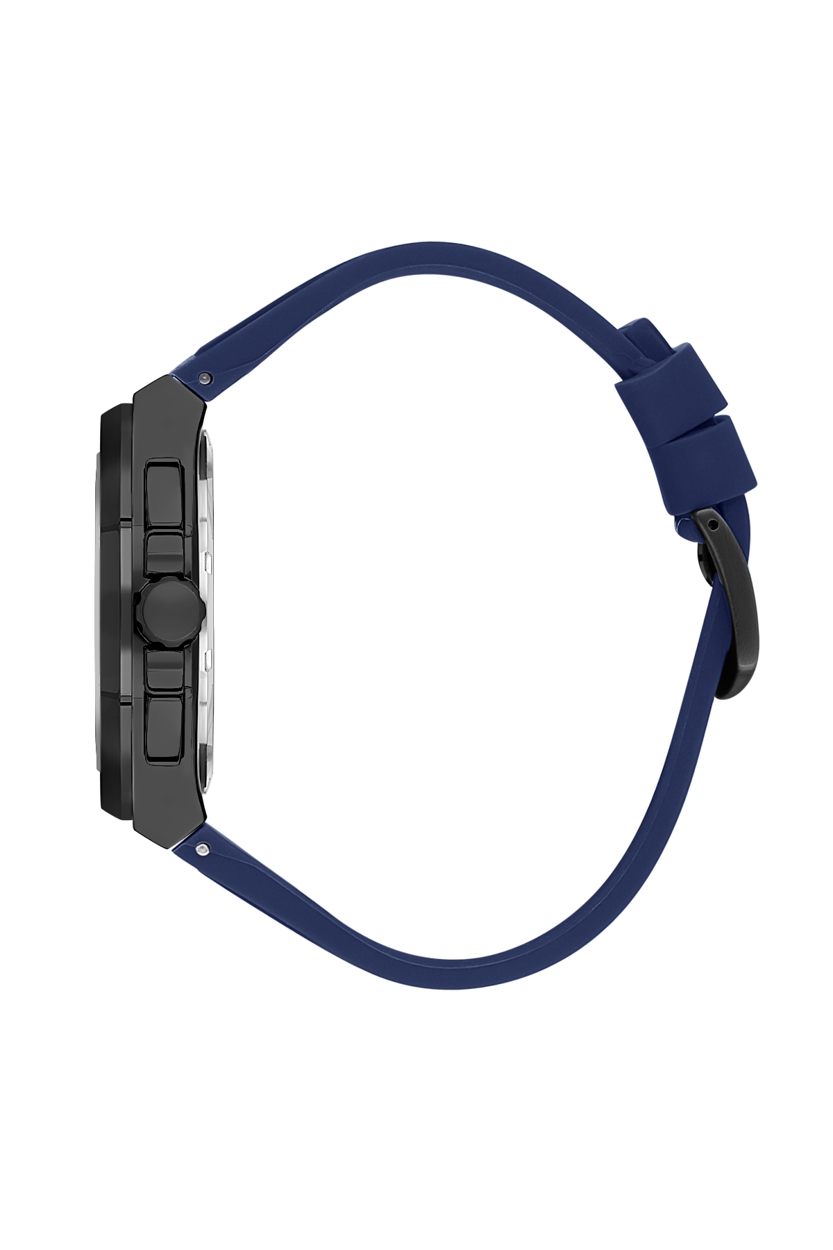 Watch with a blue strap on a white background