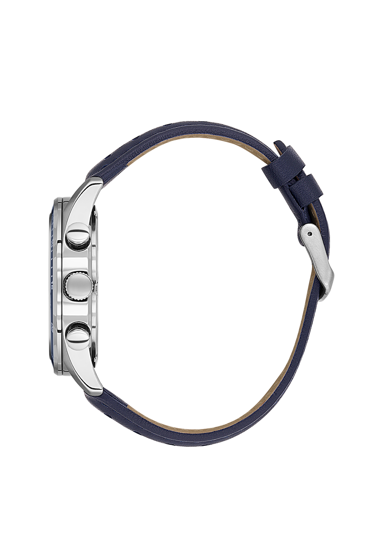 Watch with a blue strap on a white background
