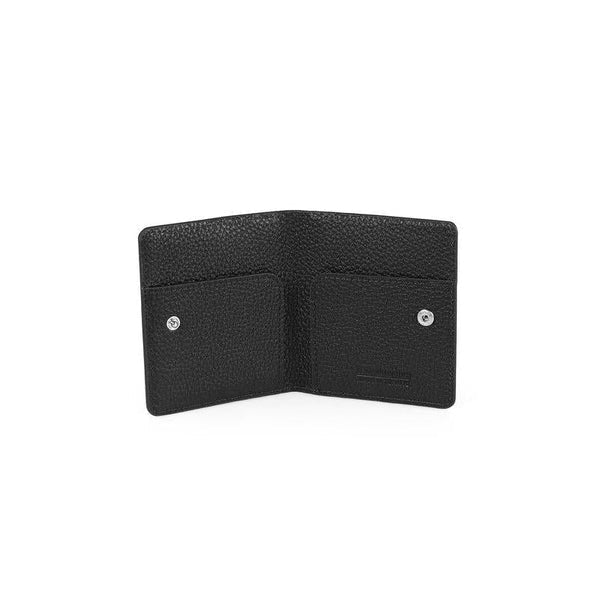 Black leather wallet on a white background