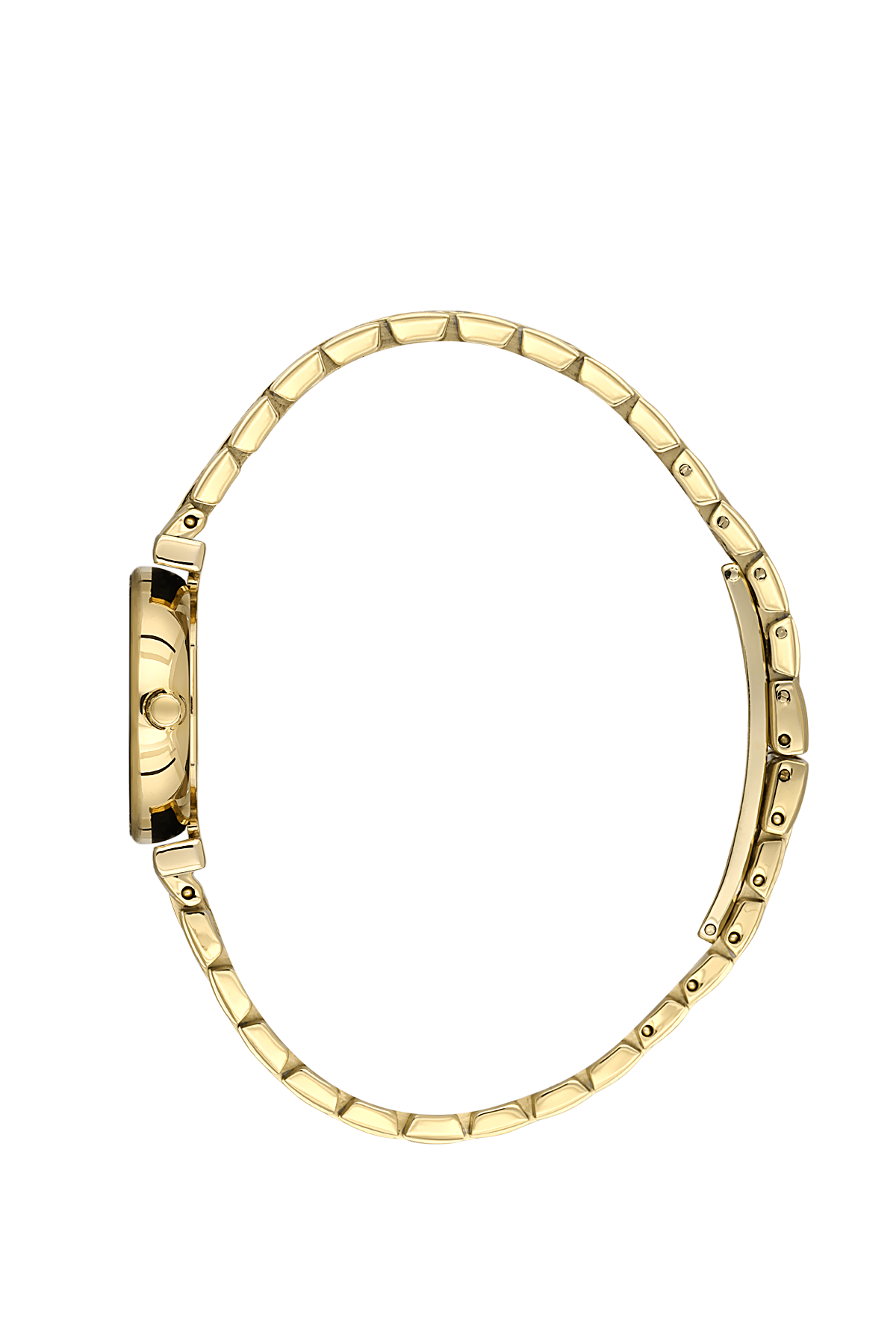 Gold bracelet on a white background