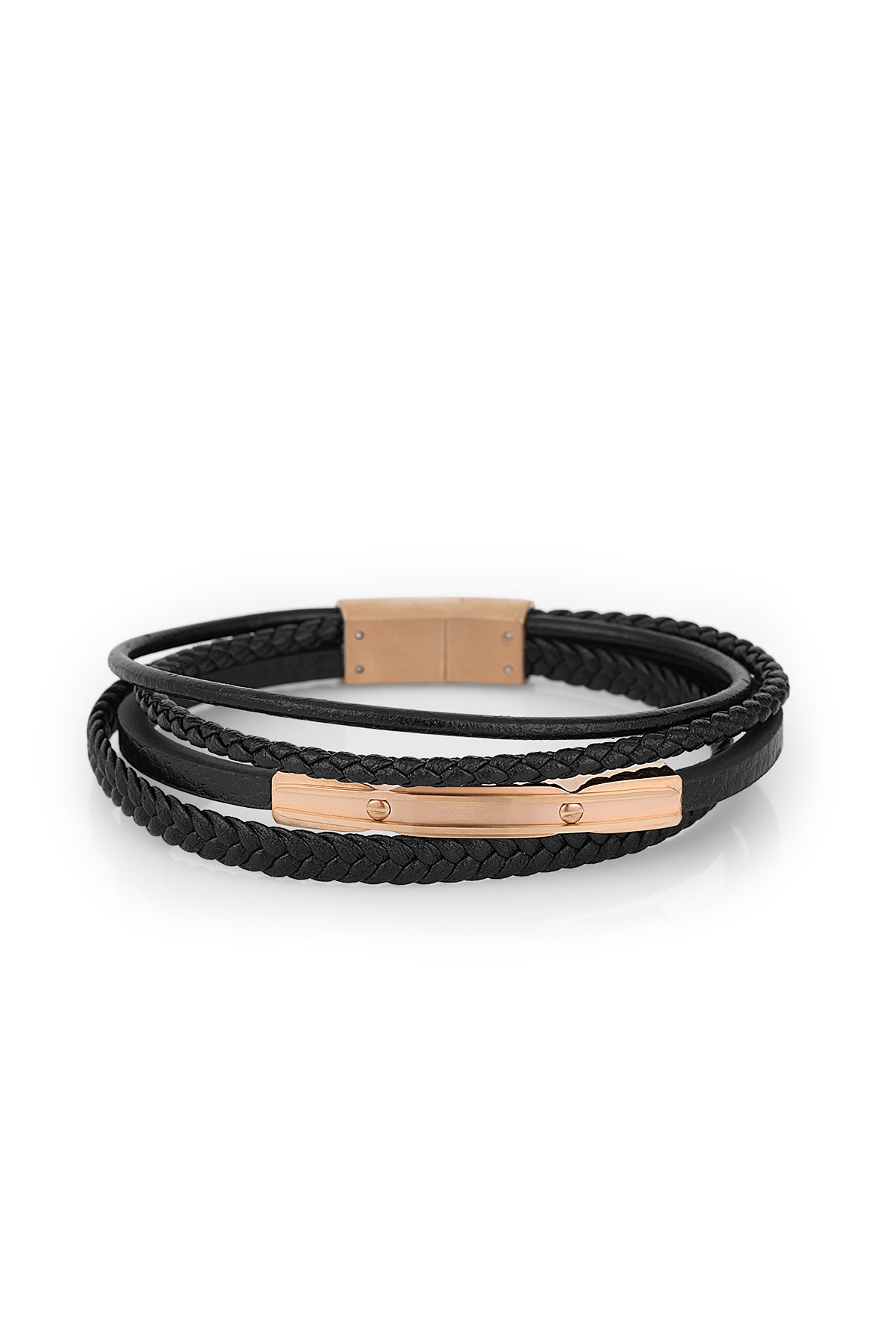 Bracelet cuir homme artisanal 2 lanières marron - Django III - FiFi Bracelet cuir homme artisanal 2 lanières marron - Django III - FiFi
