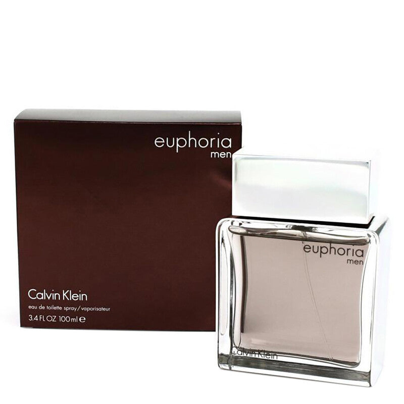 Calvin Klein Euphoria men's perfume bottle and packaging on a white background