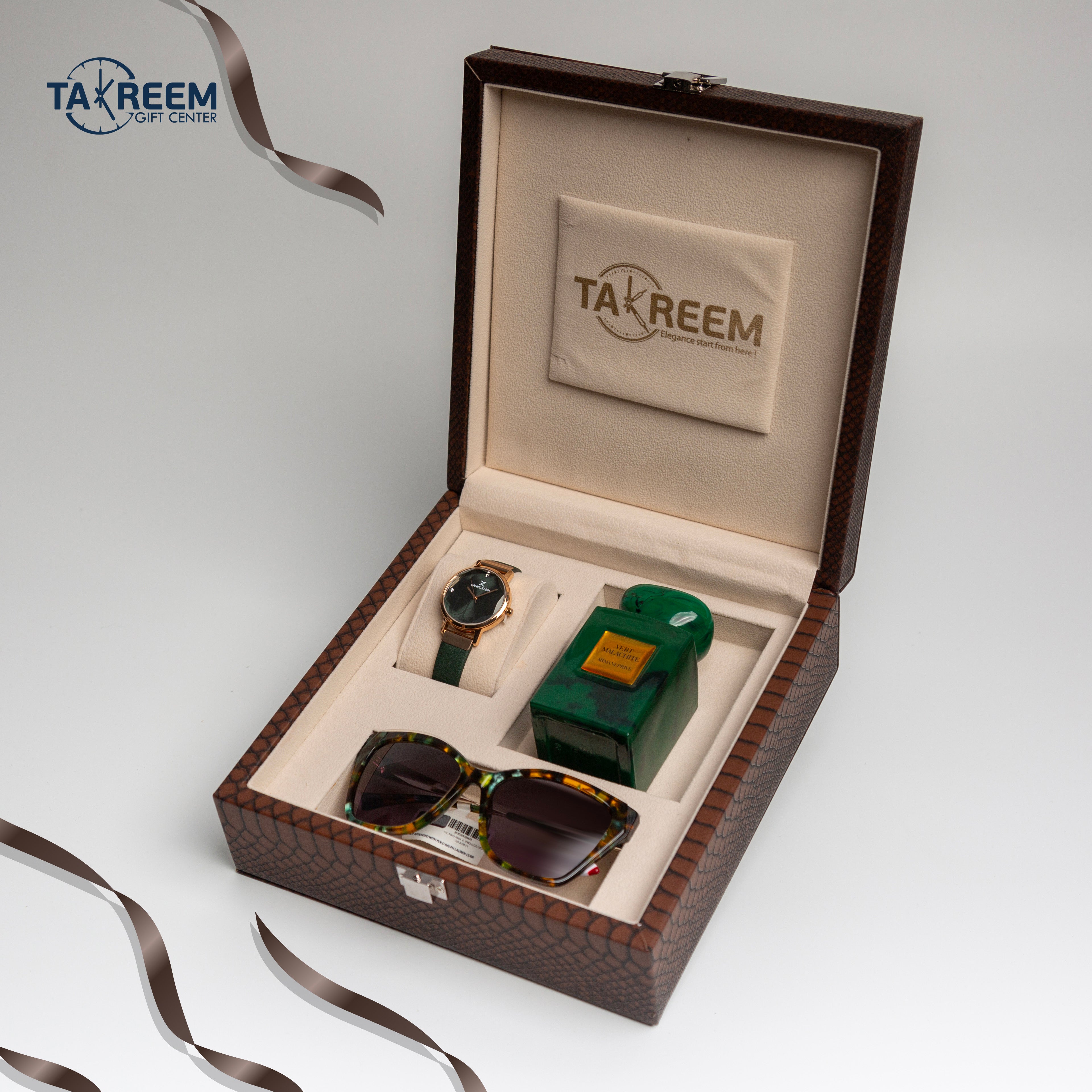 Leather 5 Gift Boxes  By Takreem Gifts Center