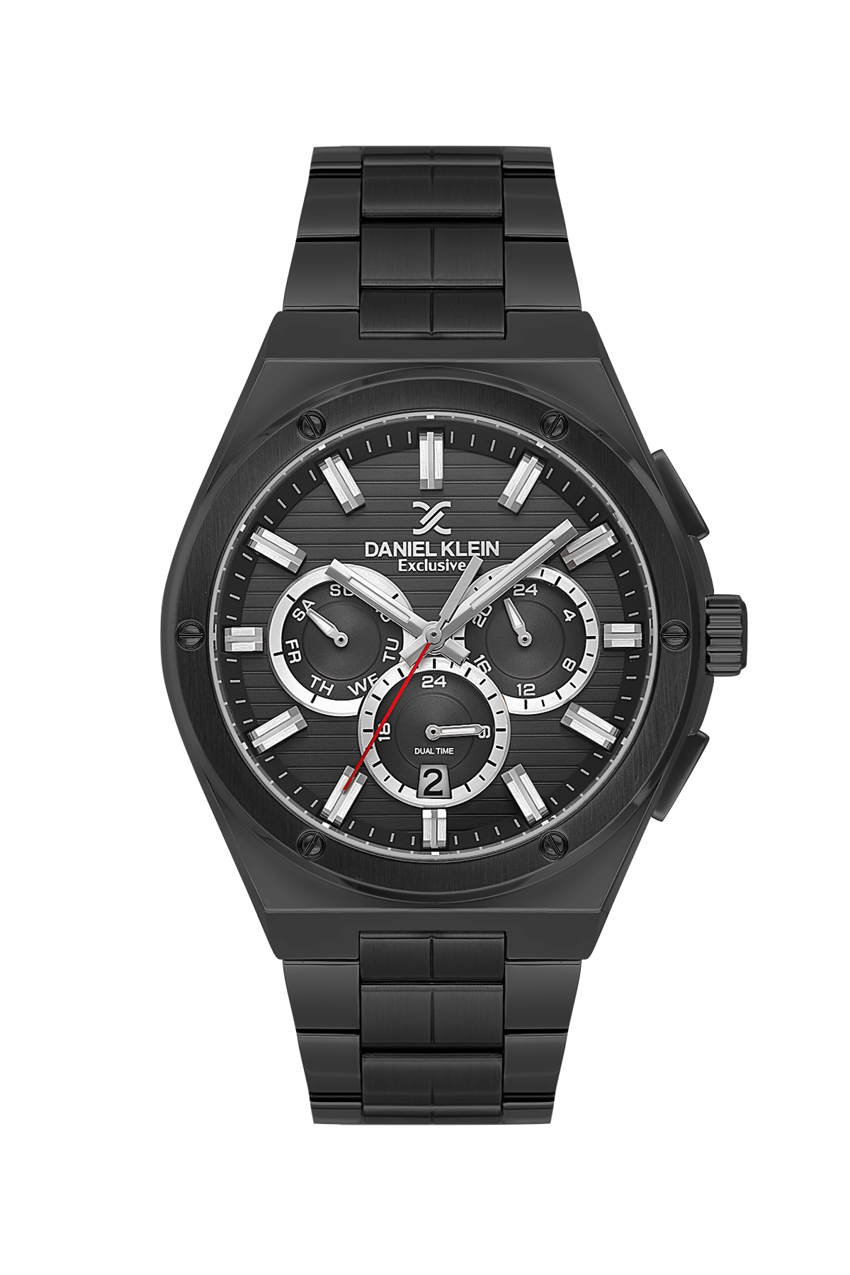 Black Daniel Klein watch on a white background