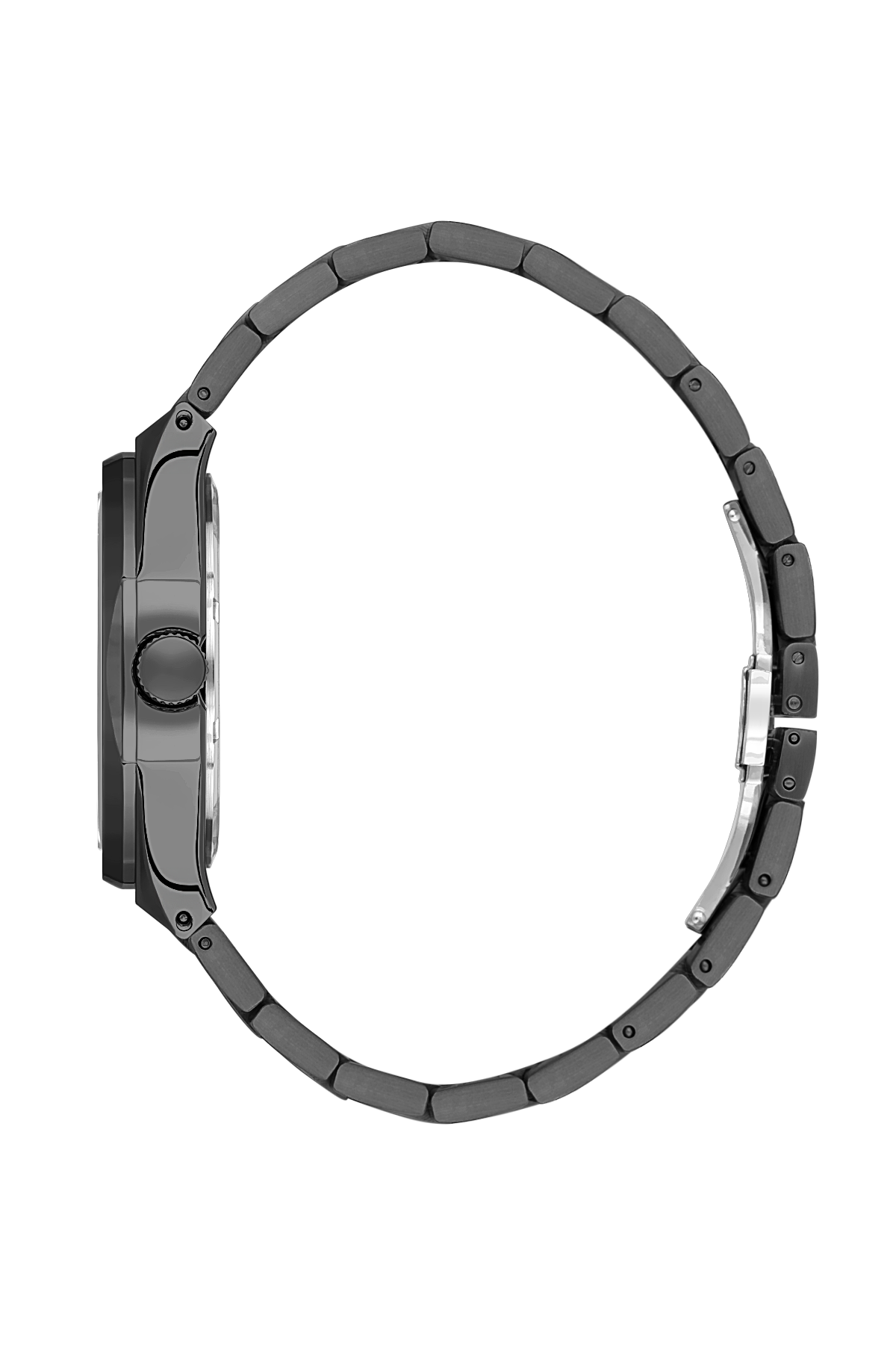Close-up of a watch band on a white background