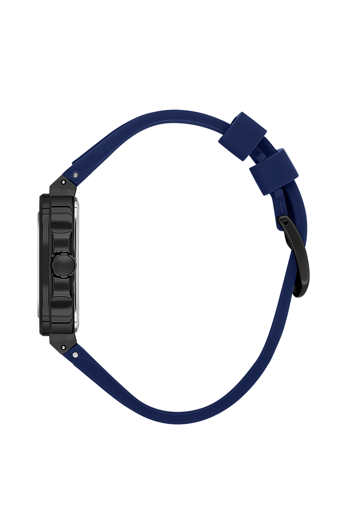 Watch with a blue strap on a white background