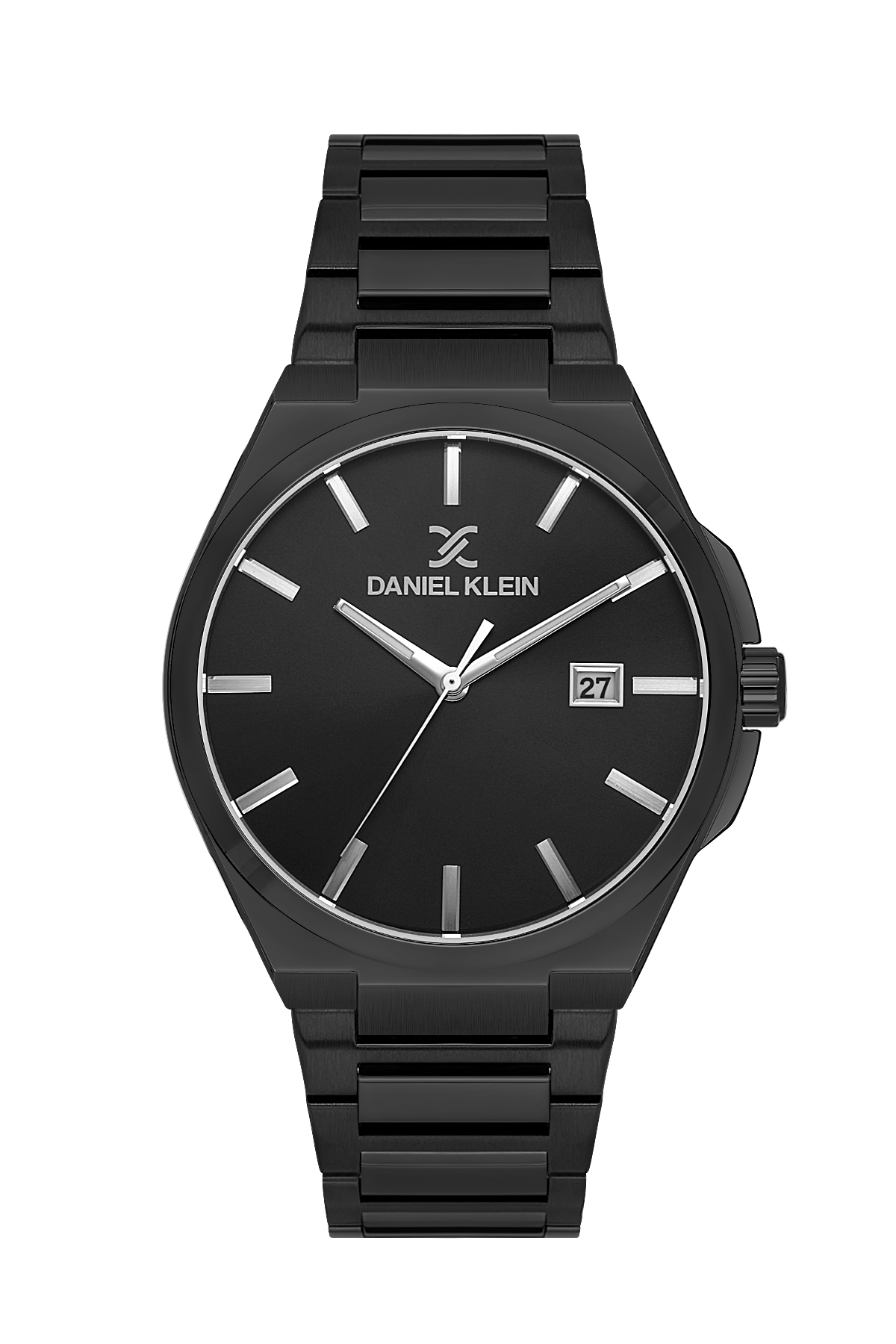 Black Daniel Klein watch on a white background