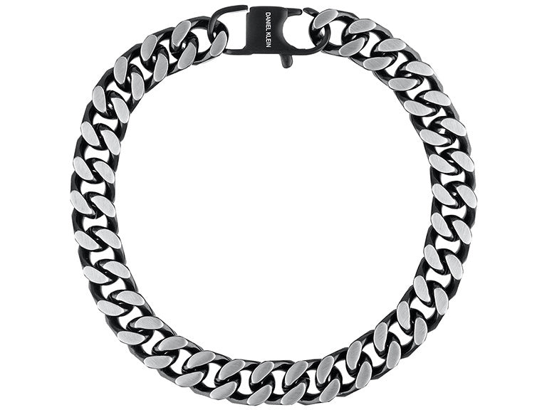 Silver chain necklace on a white background