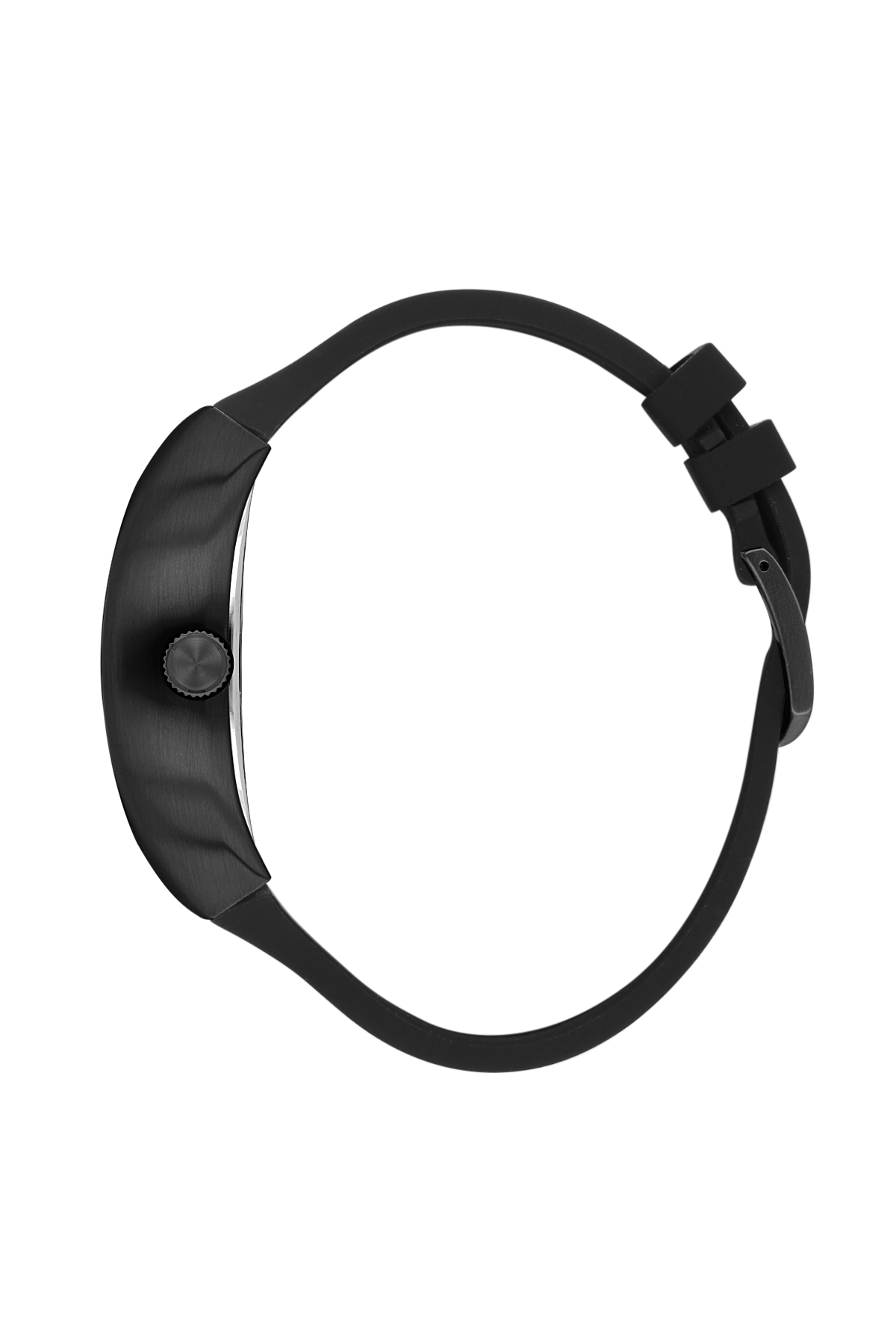 Black smartwatch on a white background