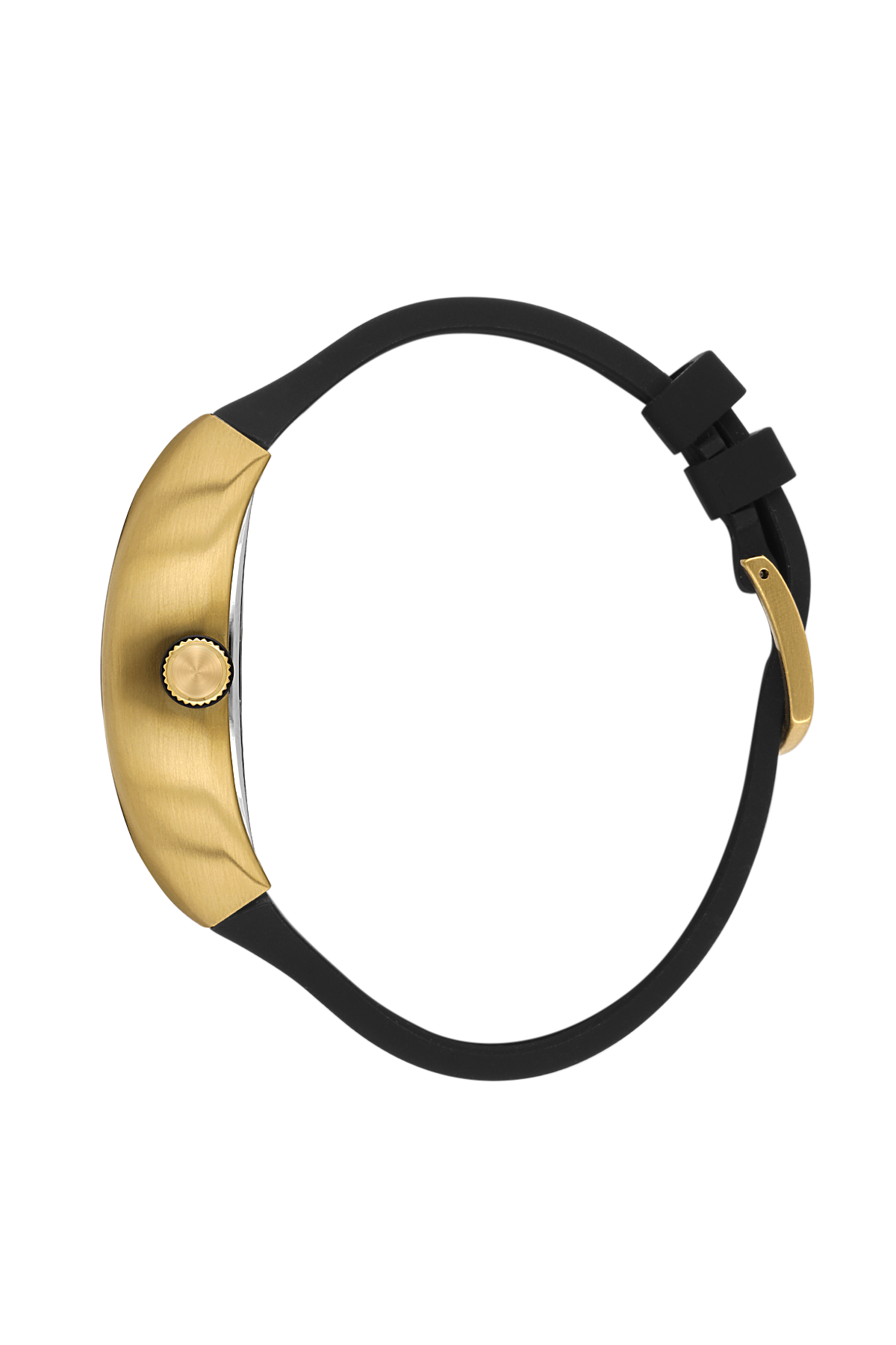 Gold and black headband on a white background