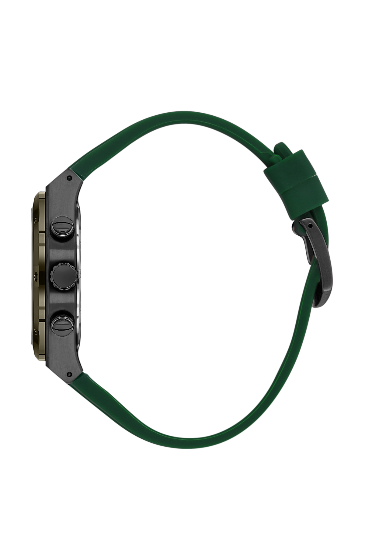 Watch with a green strap on a white background