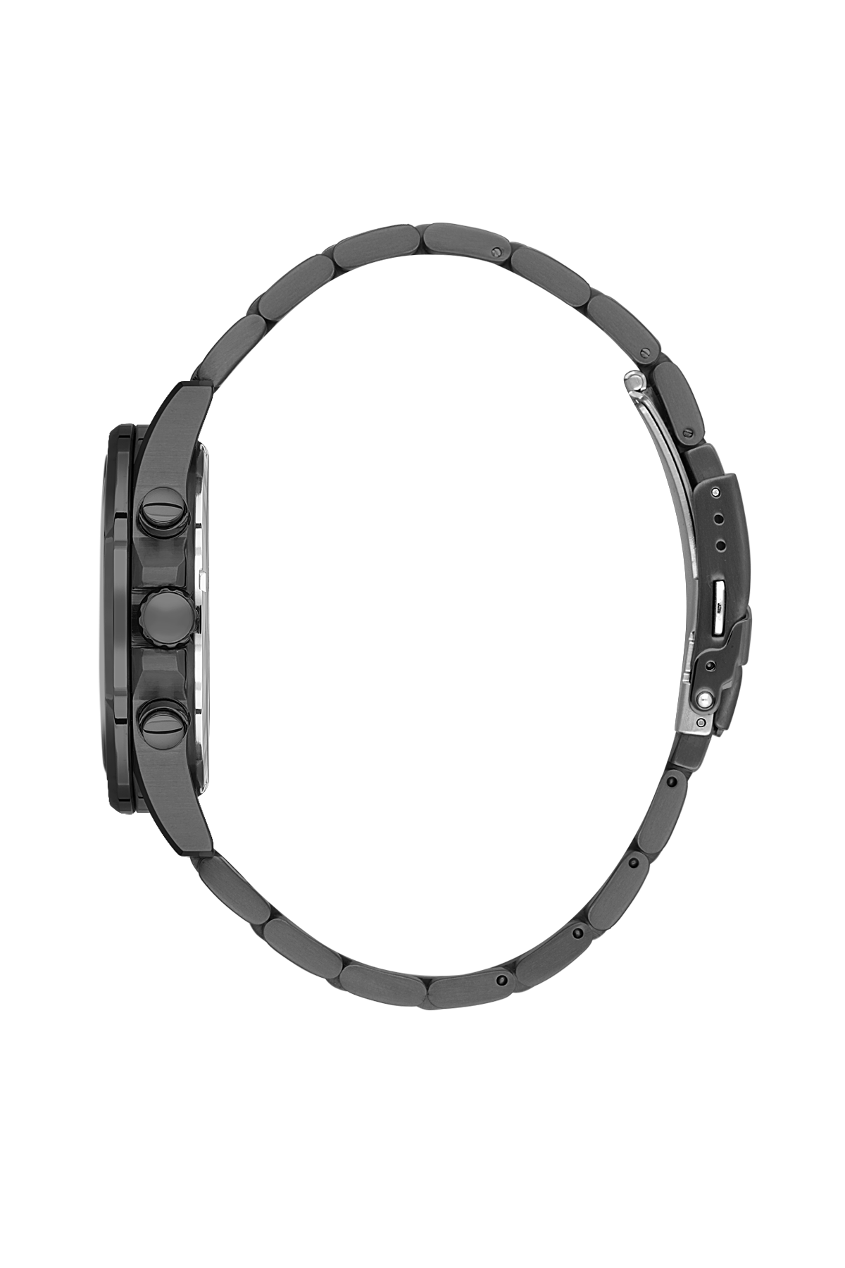 Black watch band on a white background