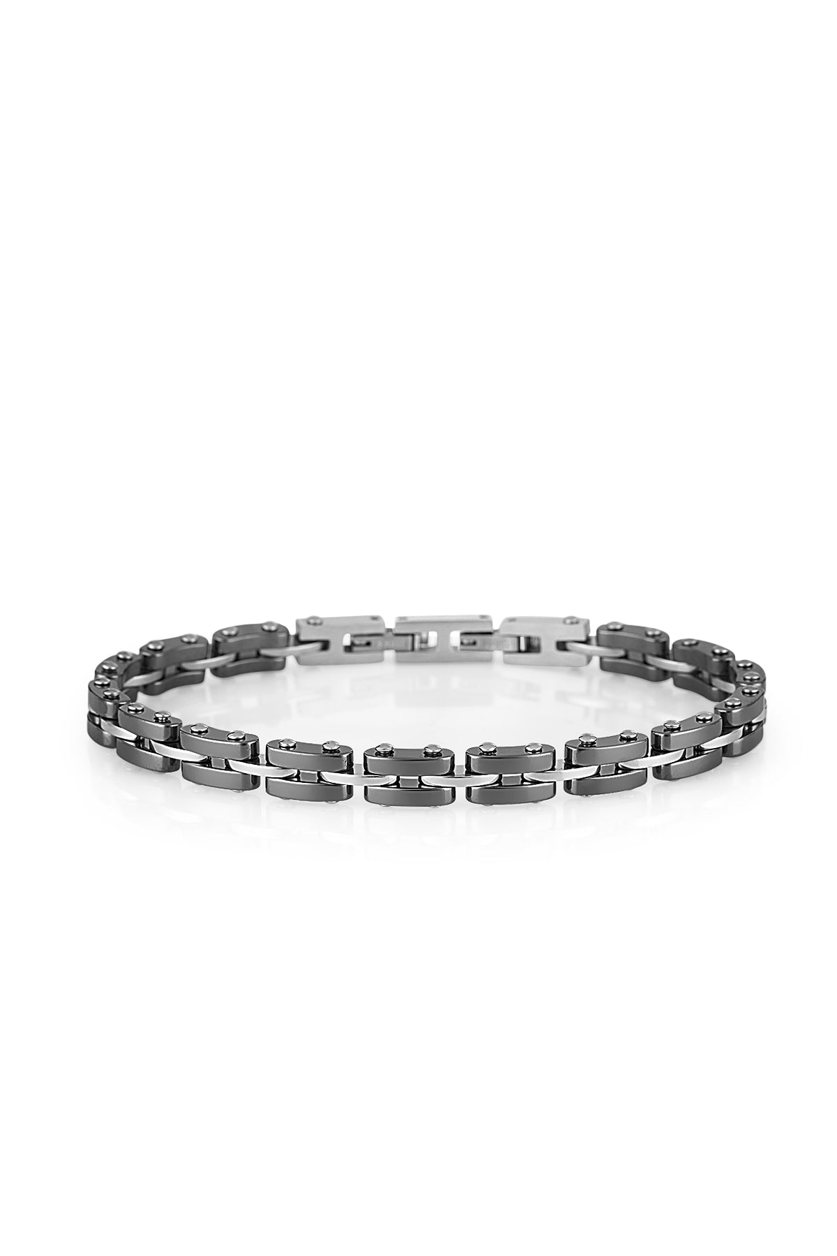 Tungsten chain bracelet on a white background