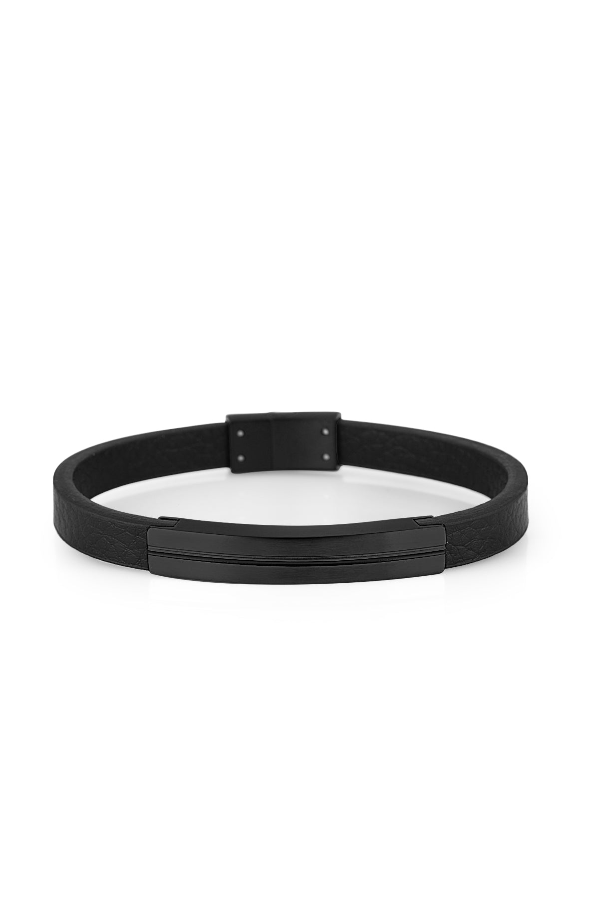 Black bracelet on a white background