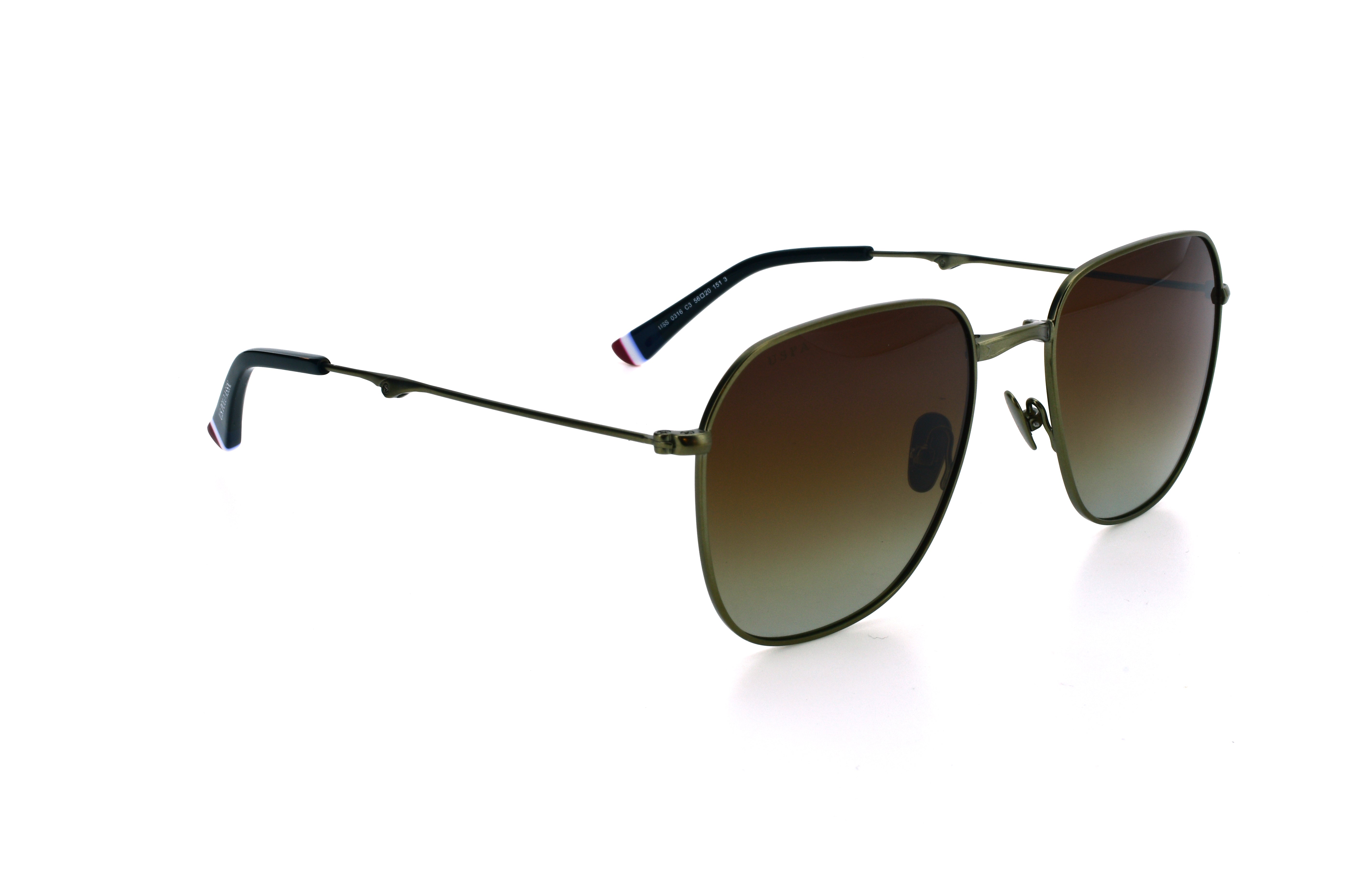 Sunglasses with gradient lenses on a white background