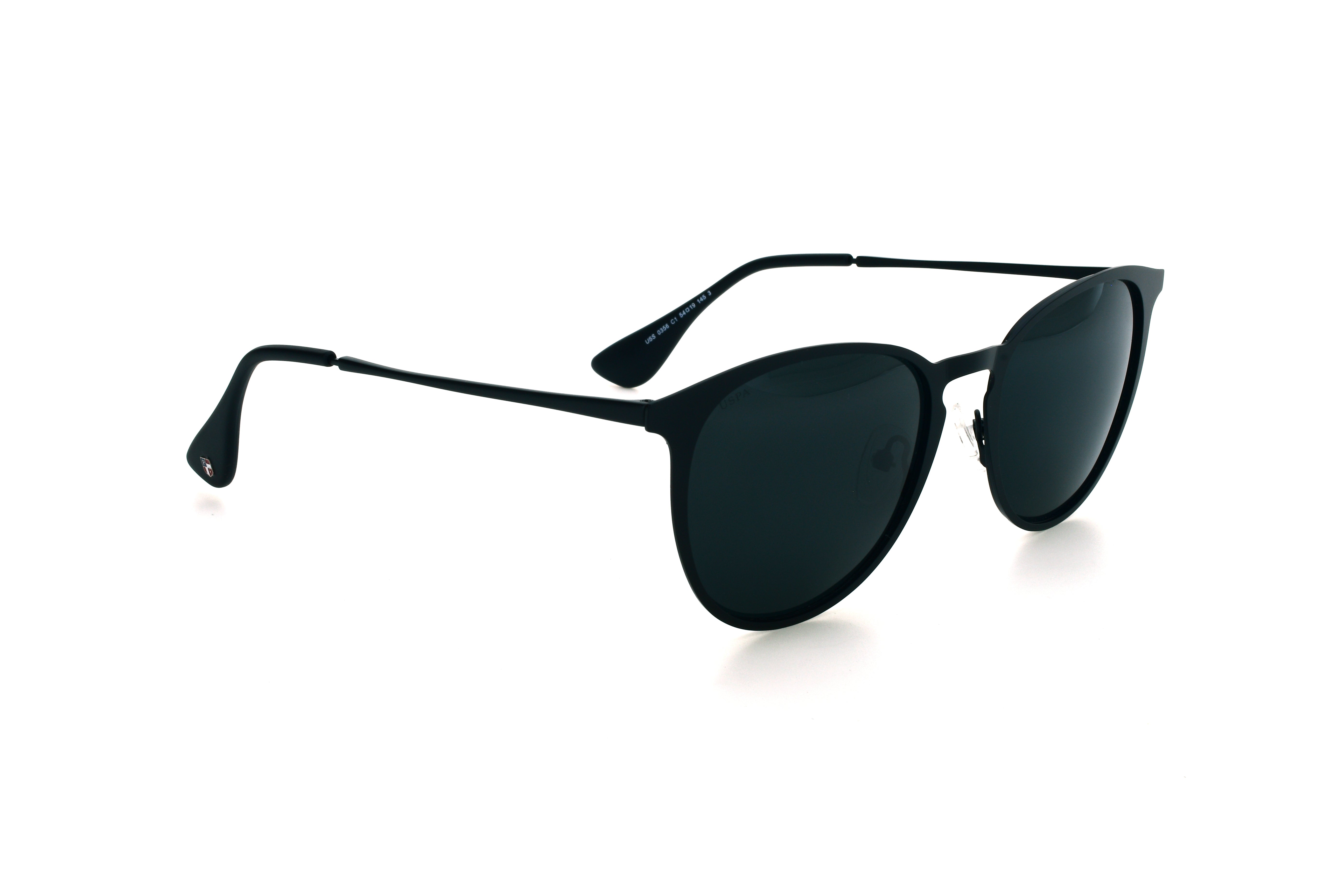 Black sunglasses on a white background